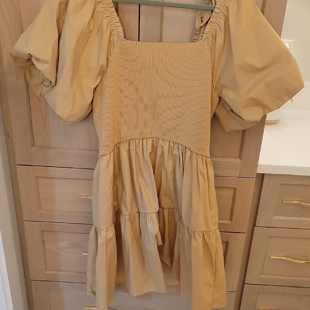 Endless Rose Ribbed Khaki Dress - Picture 3 of 3